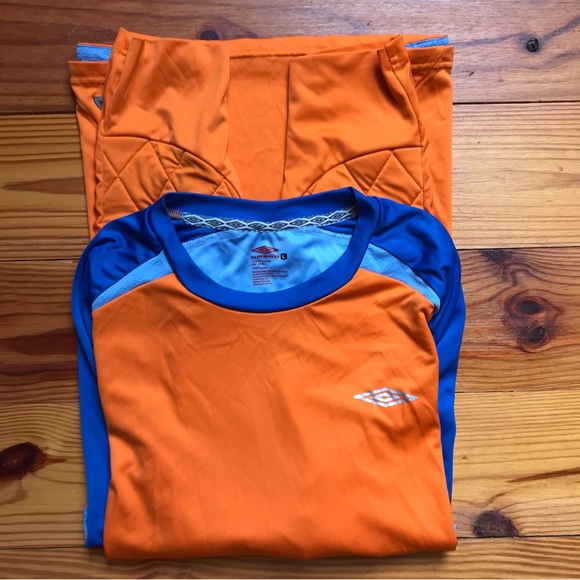 Umbro Orange Blue Ling Sleeve Goalie Soccer Top, EUC, L - Picture 11 of 11